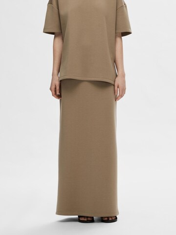 Jupe SELECTED FEMME en marron : devant