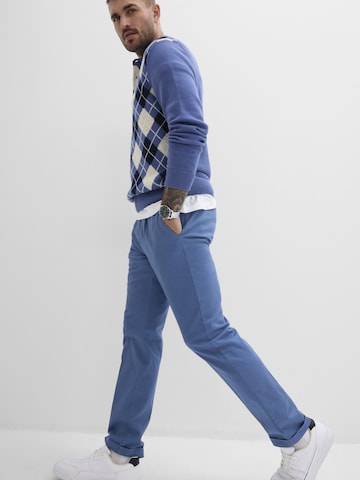 Regular Pantalon à pince bonprix en bleu