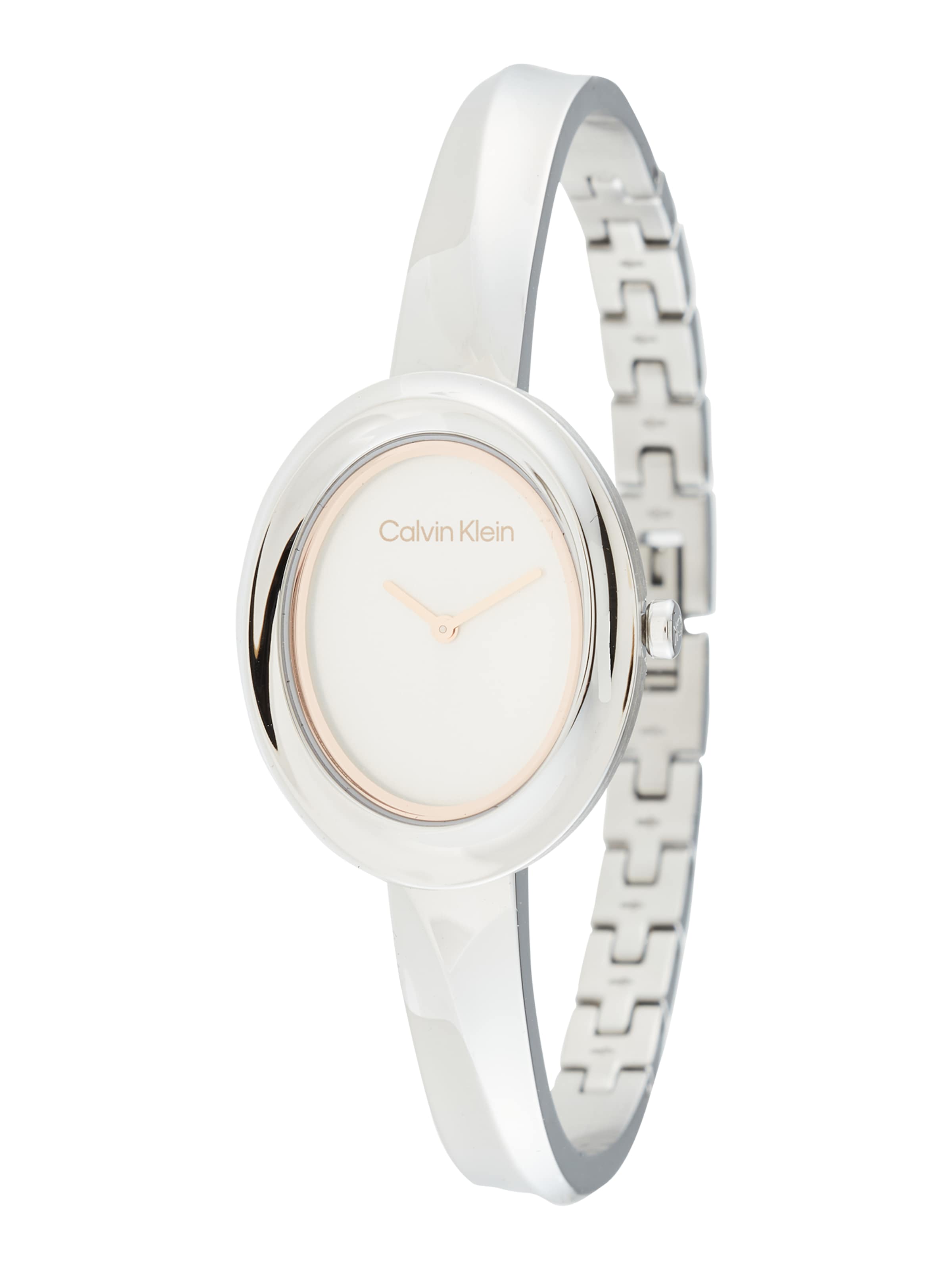 Calvin Klein Аналогов часовник 'TWISTED BEZEL' в сребърно: отпред