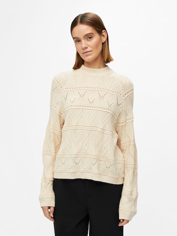 Pull-over 'SOLAR' OBJECT en beige : devant