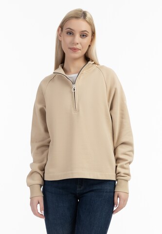 Sweat-shirt DreiMaster Maritim en beige : devant