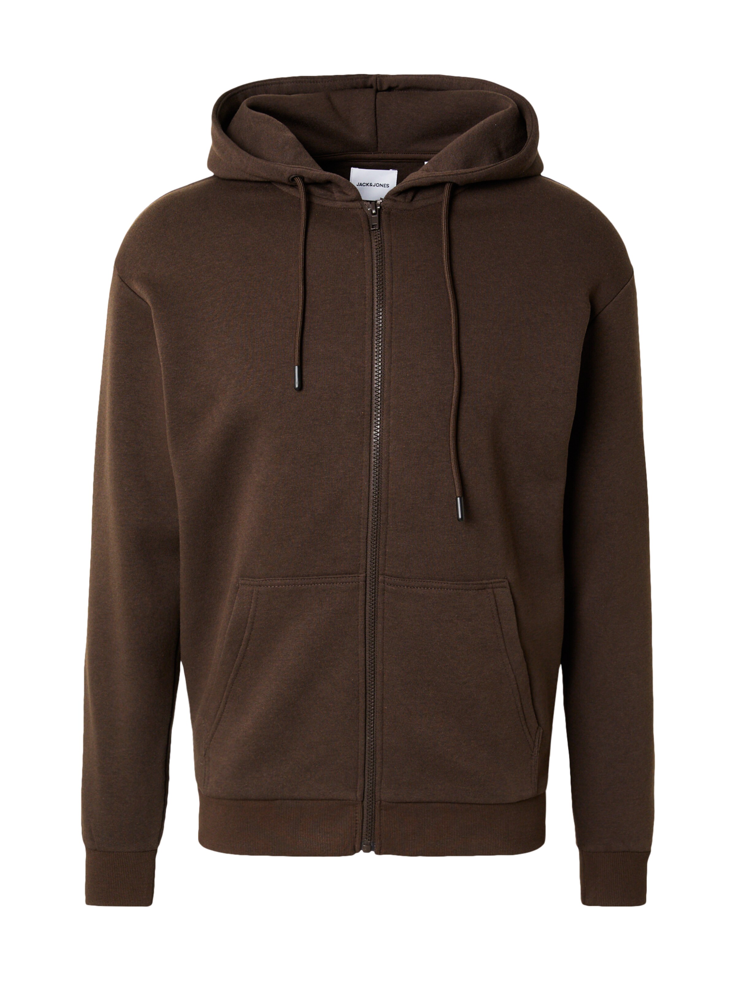 JACK & JONES Ζακέτα φούτερ 'JJEBradley' σε καφέ: μπροστά