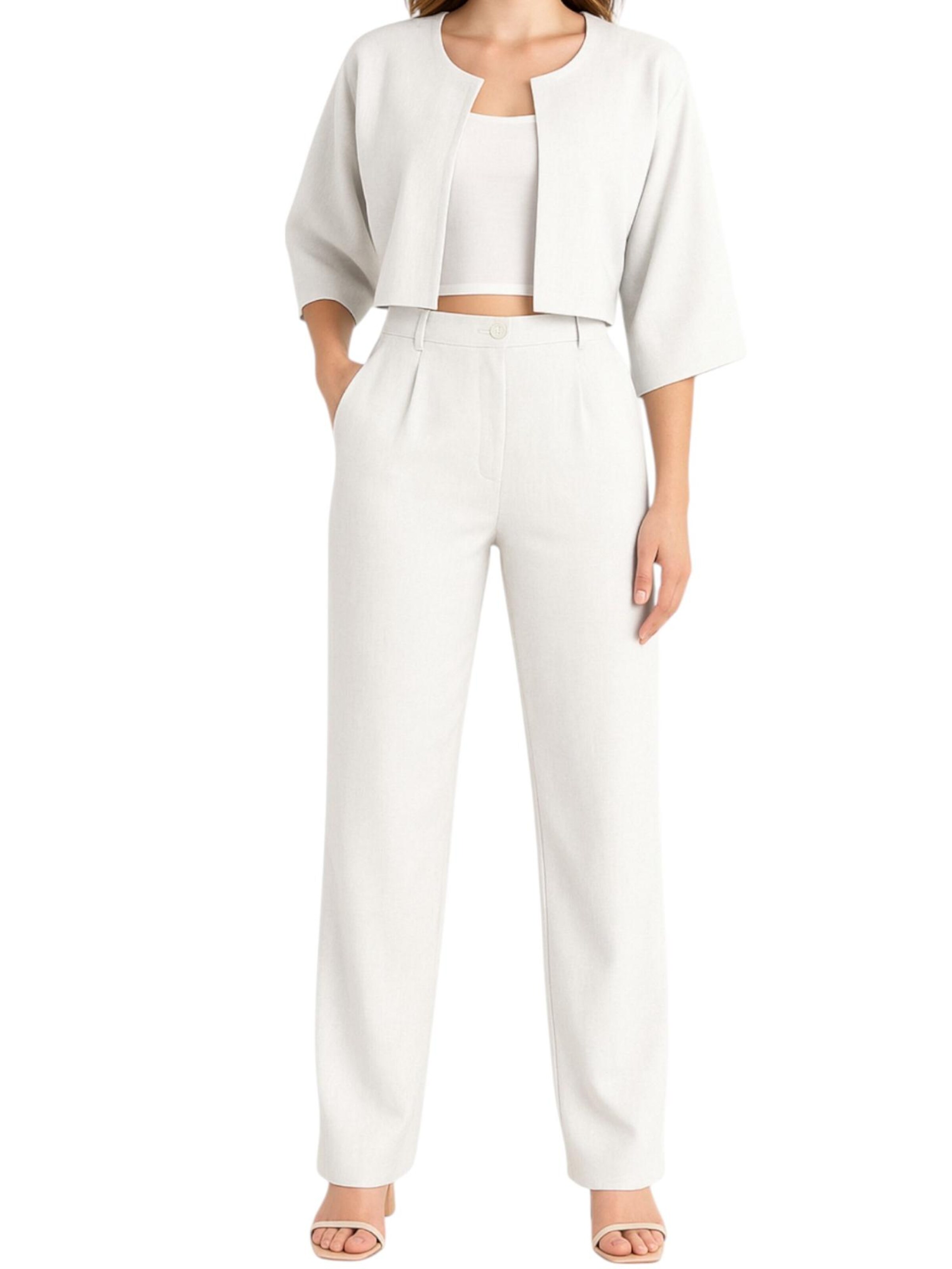 fashionshowcase Wide leg Broek 'LIRIN' in Wit