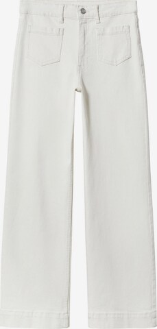 MANGO Flared Jeans in Beige: voorkant