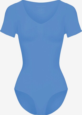 cfab Shapingbody 'T-Shirt Bodysuit Sculpting Shapewear mit Slip' in Blauw: voorkant