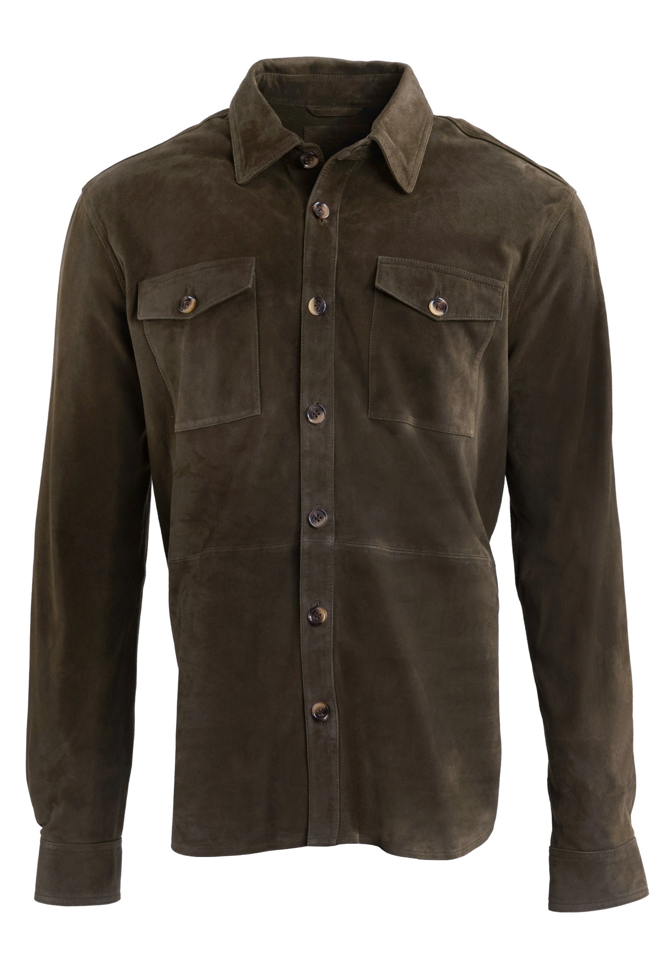 18N62 Overhemd 'NEFran' in Groen: voorkant