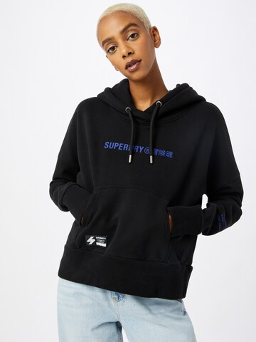 Sweat-shirt 'Corporate' Superdry en noir : devant