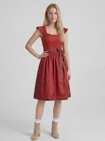 SPIETH & WENSKY Dirndl 'Kendall' in Midilänge in Rot: Vorderseite