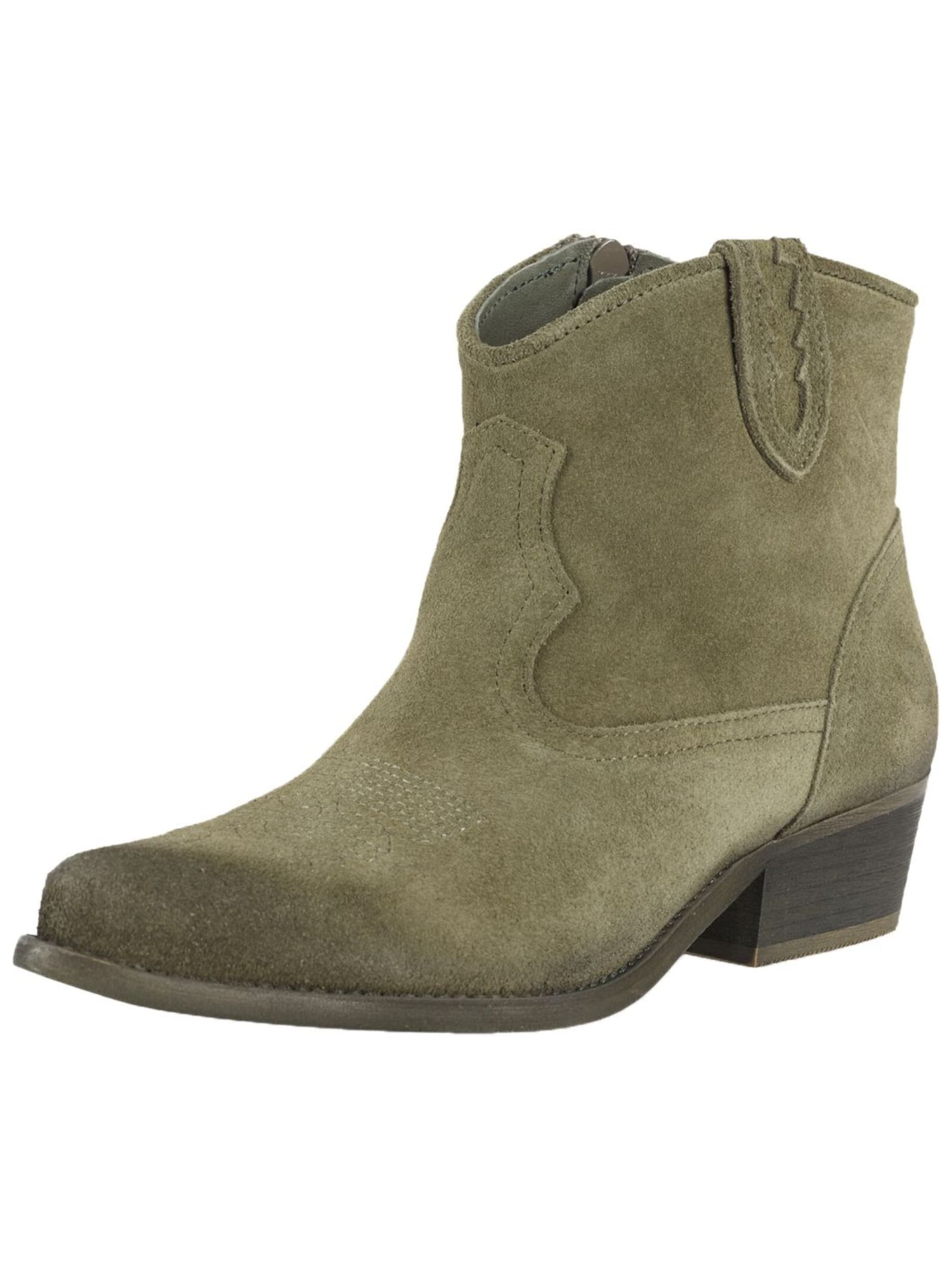 Felmini Wide Fit Cowboy Boots in Green: front