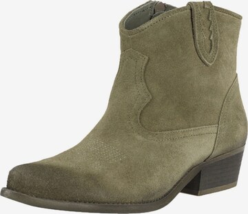 Felmini Wide Fit Cowboy Boots in Green: front
