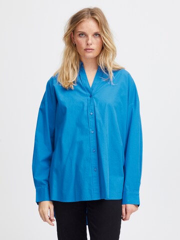 ICHI Blouse 'ESTAMA' in Blauw: voorkant