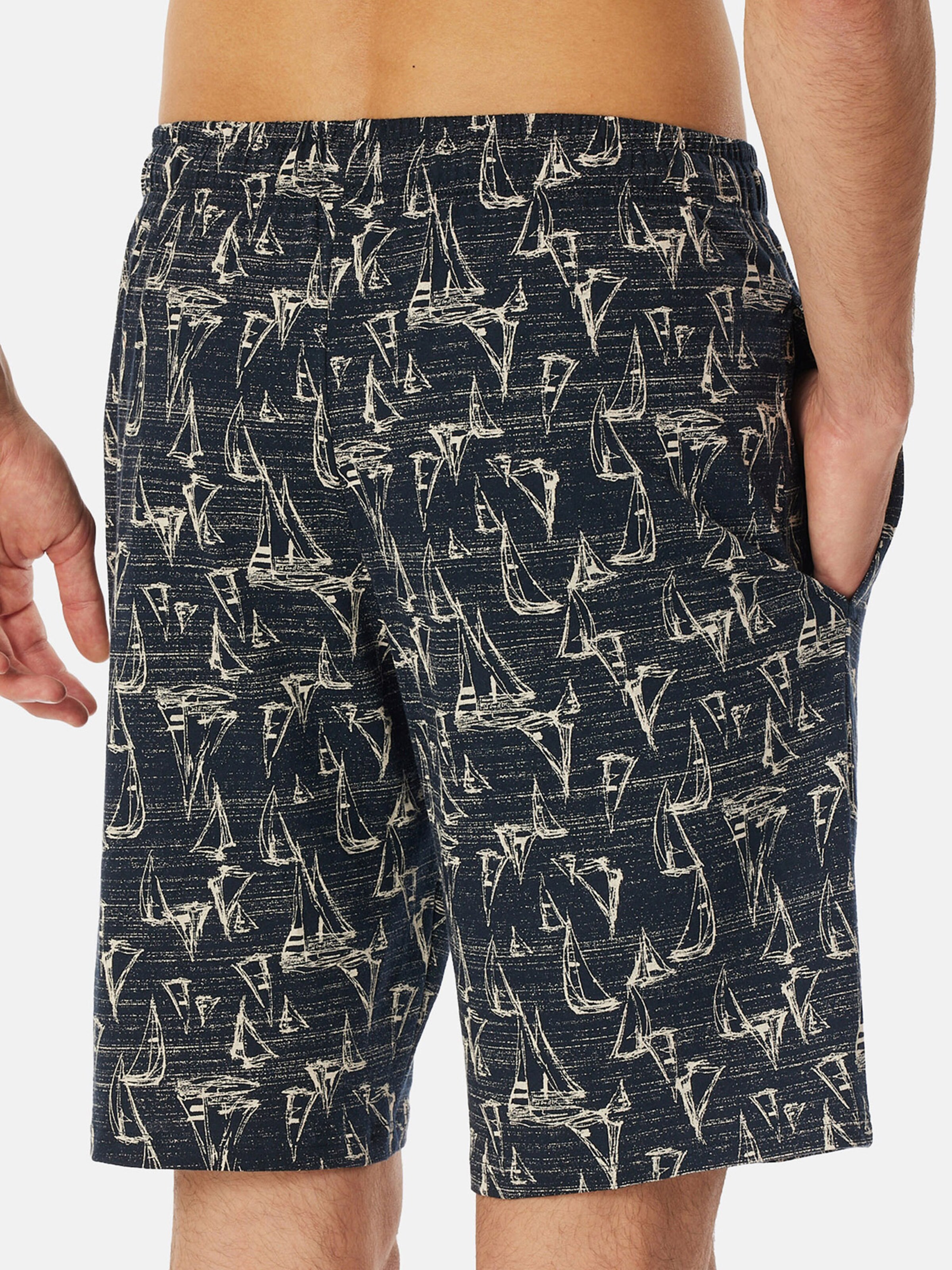 SCHIESSER Pyjamabroek ' Mix & Relax Bermuda ' in Blauw