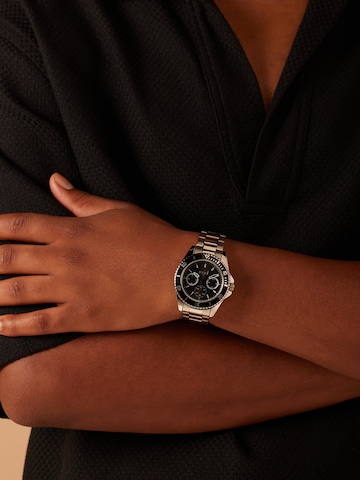 Lucardi Analoog horloge 'Minimalistisch' in Zilver: voorkant