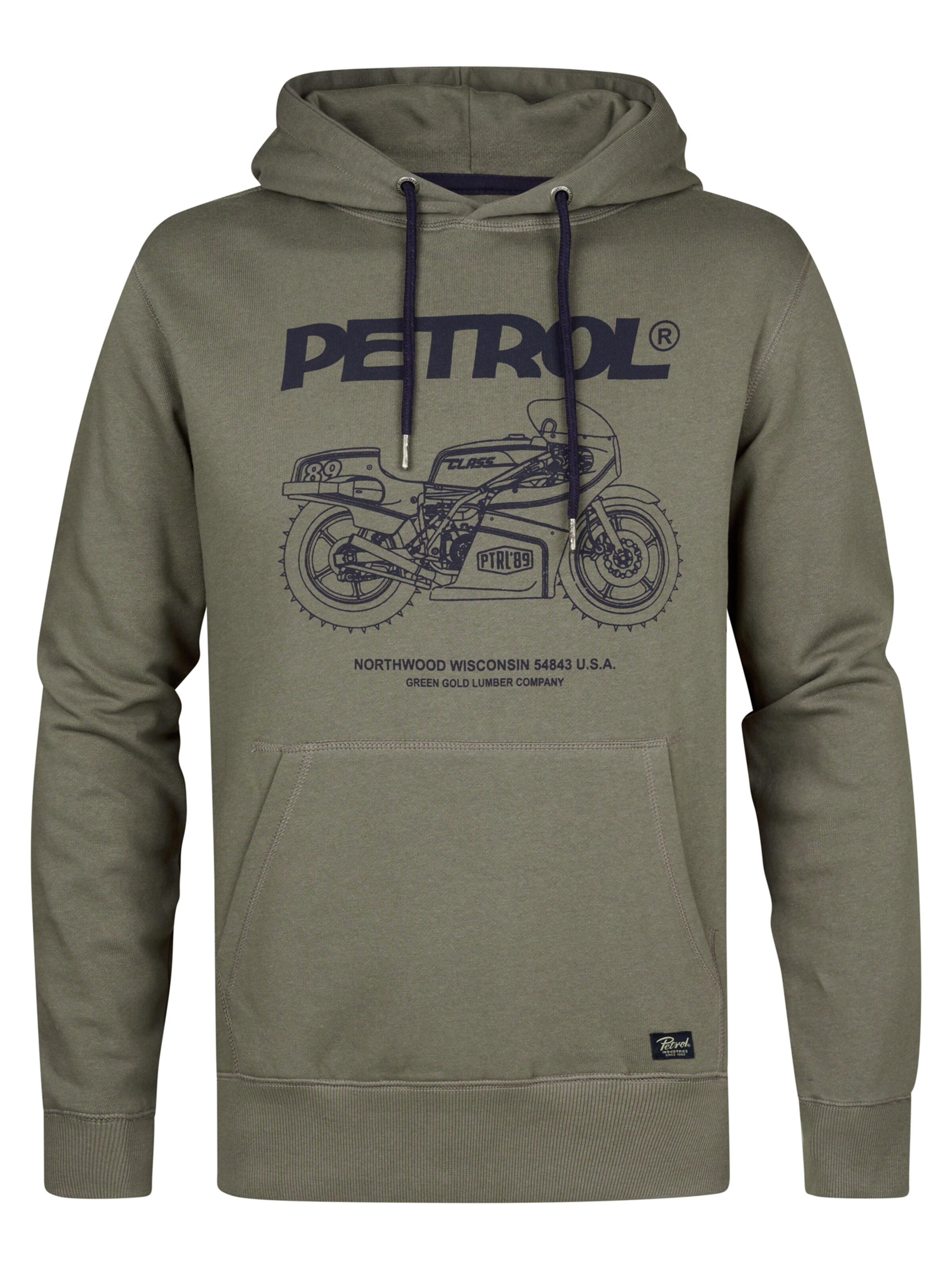 Sweat-shirt Petrol Industries en vert : devant