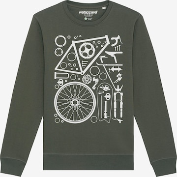 Watapparel Sweatshirt 'Fahrradteile' in Groen: voorkant