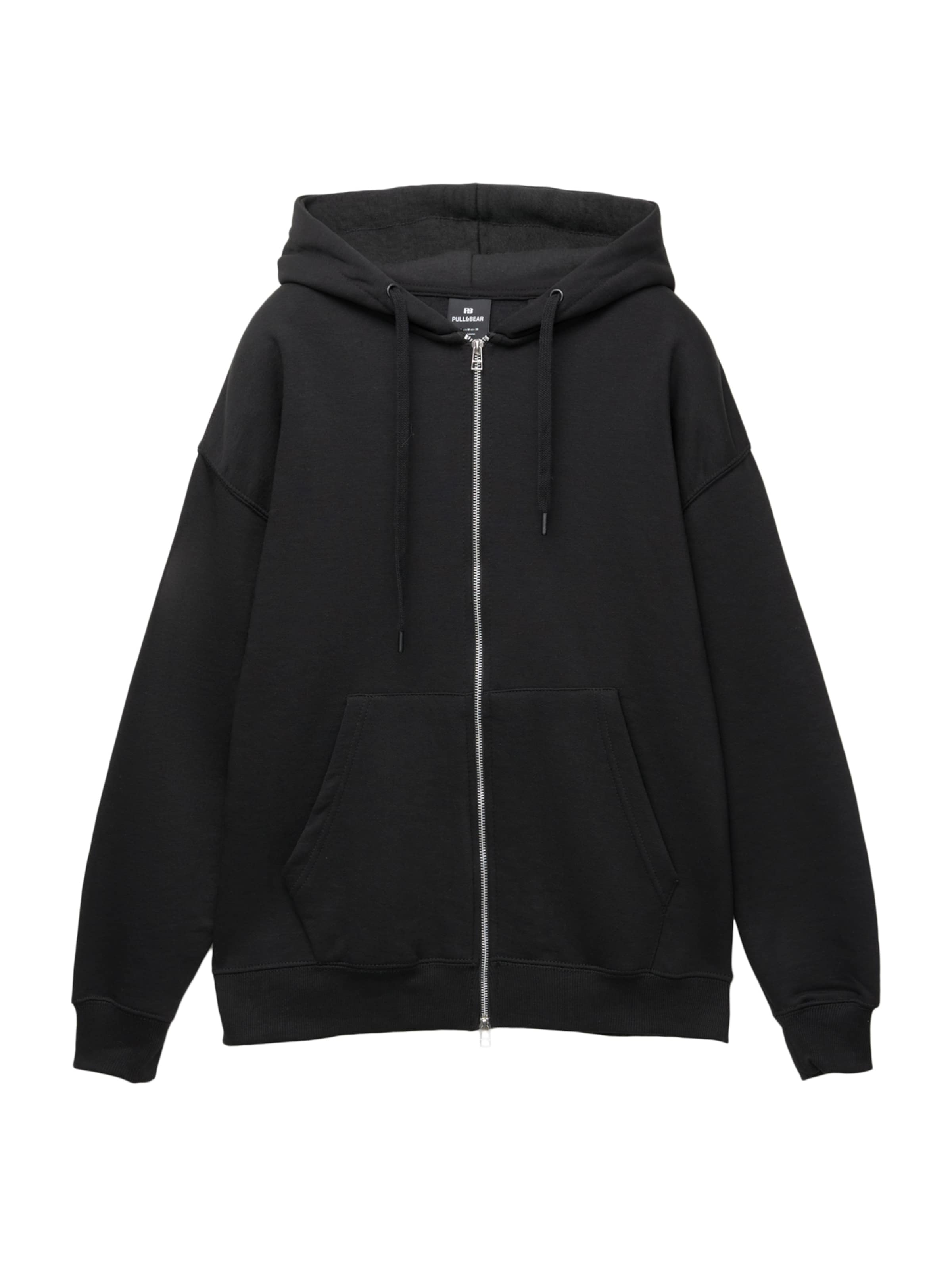 Pull&Bear Tepláková bunda - Čierna: predná strana