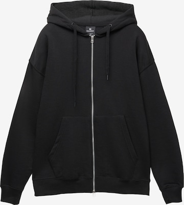 Pull&Bear Bluza rozpinana w kolorze czarny: przód