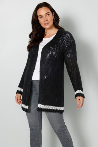 MIAMODA Knit Cardigan in Black: front