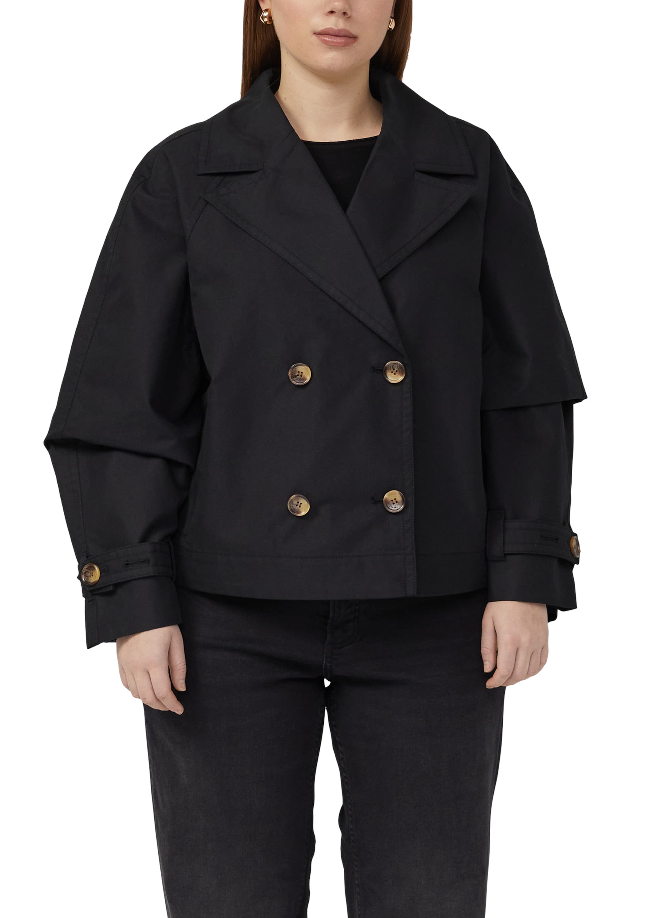 QS Between-season jacket in Black: front