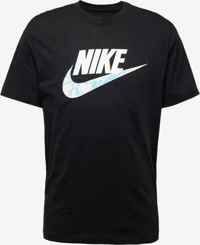 Nike Sportswear T-Shirt en bleu clair / noir / blanc, Vue avec produit
