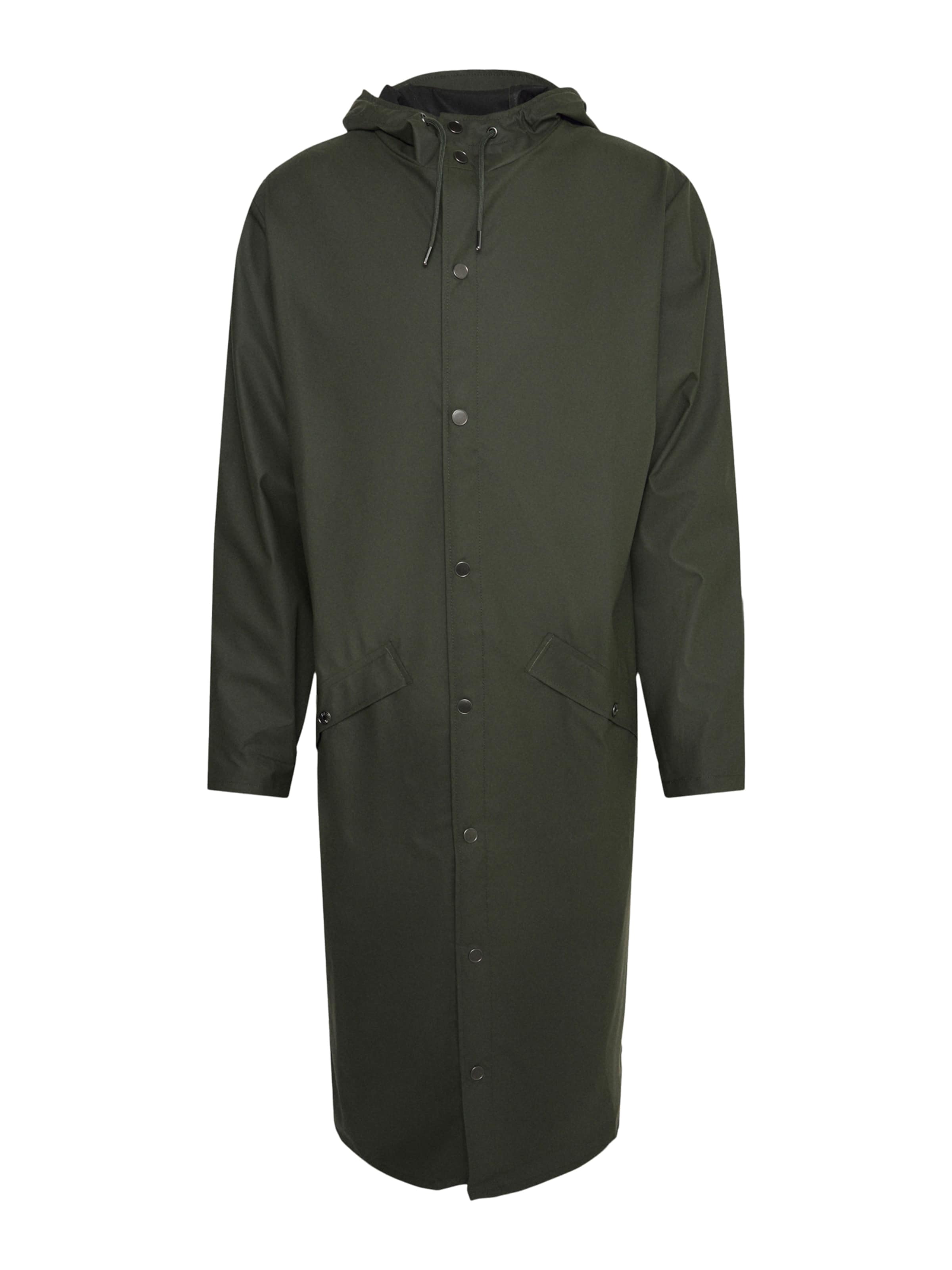 RAINS Between-Seasons Coat in Green: front