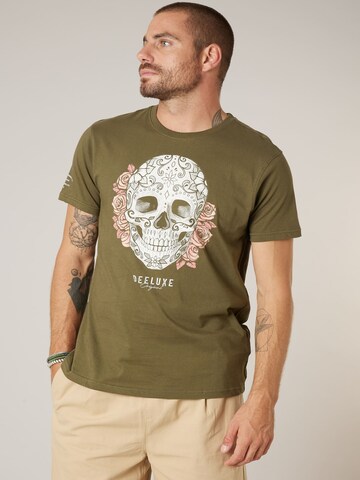 T-Shirt 'Calabera' Deeluxe en vert : devant