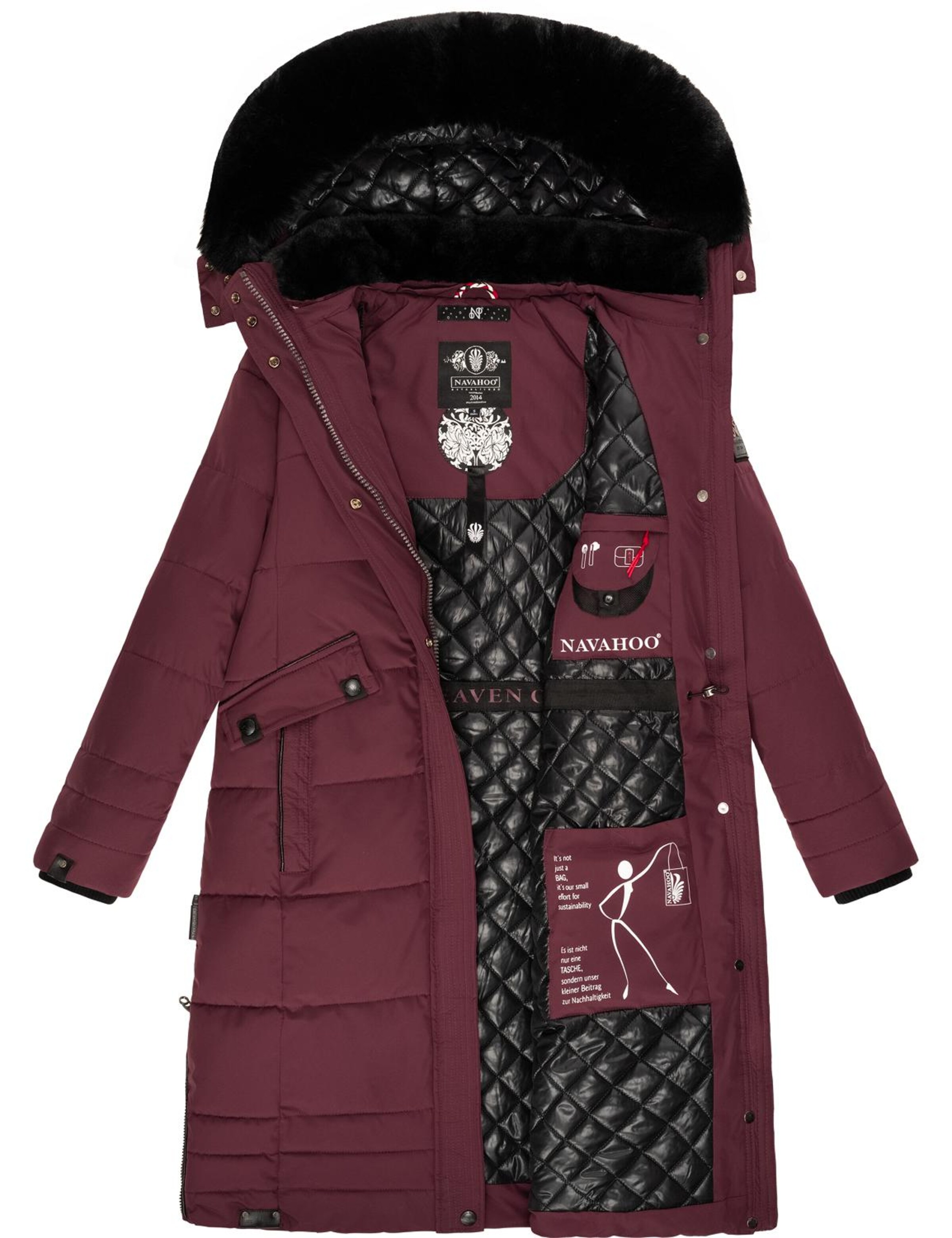 NAVAHOO Wintermantel 'Fahmiyaa' in Rood