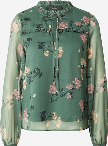 VERO MODA Blouse 'MILLA' in Groen: voorkant