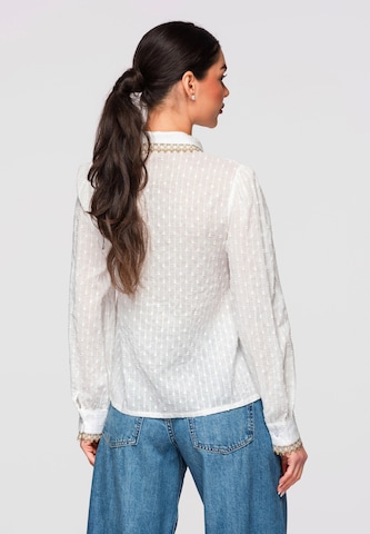 Ombre Blouse 'Dobby' in White
