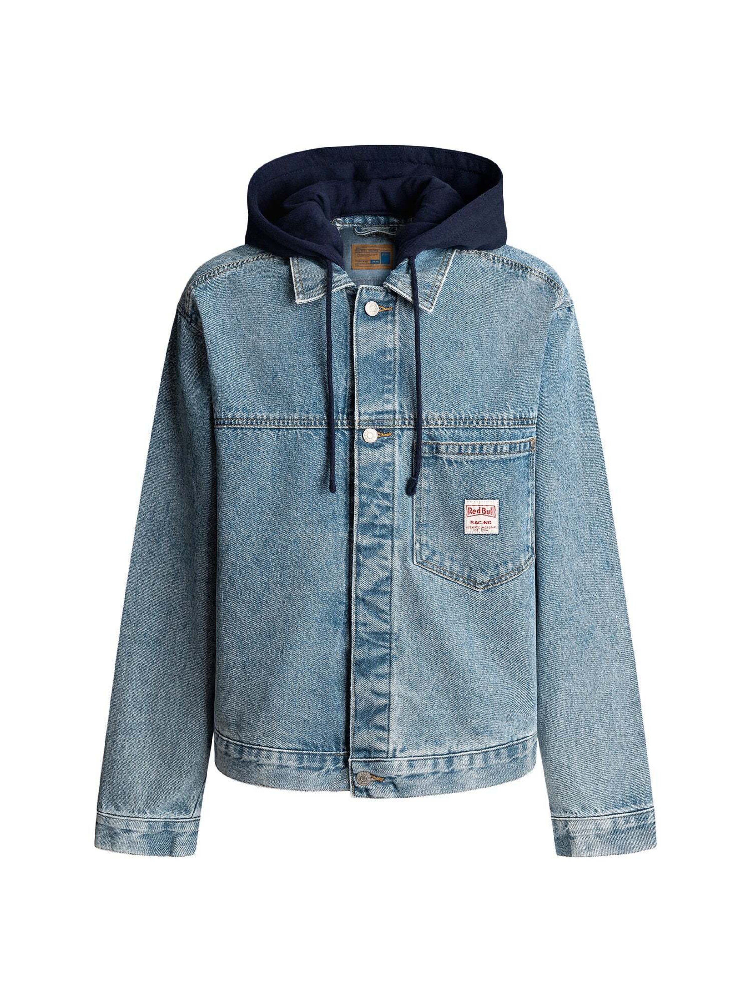 Red Bull Racing x Pepe Jeans Tussenjas in Blauw: voorkant