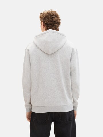 TOM TAILOR DENIM Zip-Up Hoodie in Grey