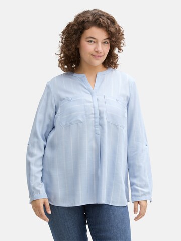 Tom Tailor Women + Bluse in Blau: Vorderseite
