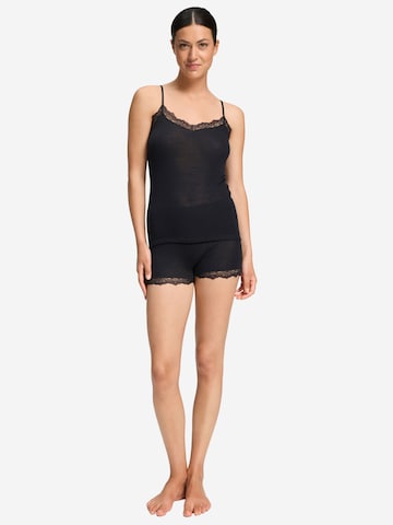 Hanro Top ' Woolen Lace ' in Zwart