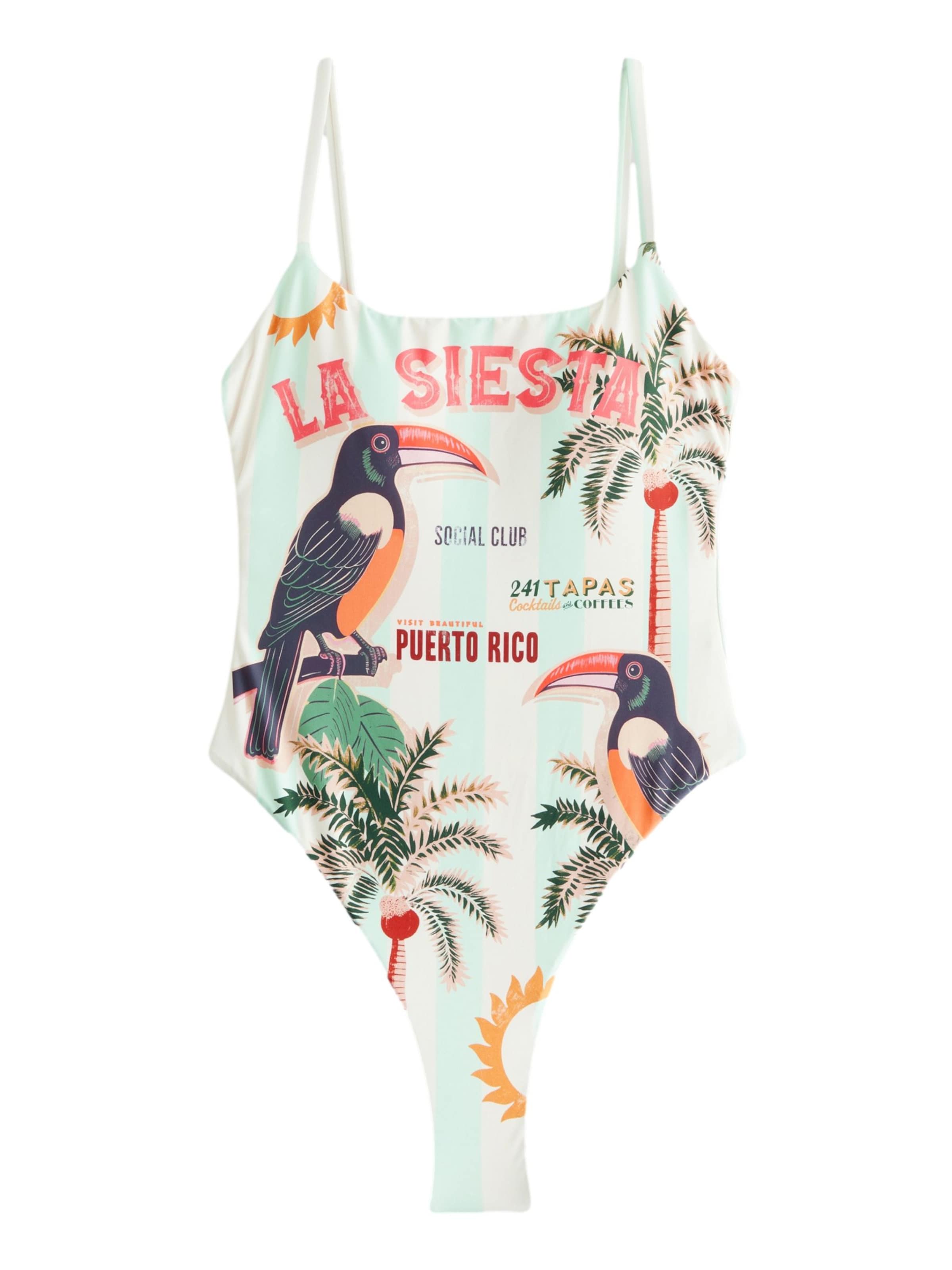 Next Bustier Badeanzug in Blau: Vorderseite