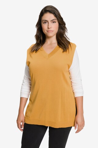 Pull-over Ulla Popken en jaune : devant