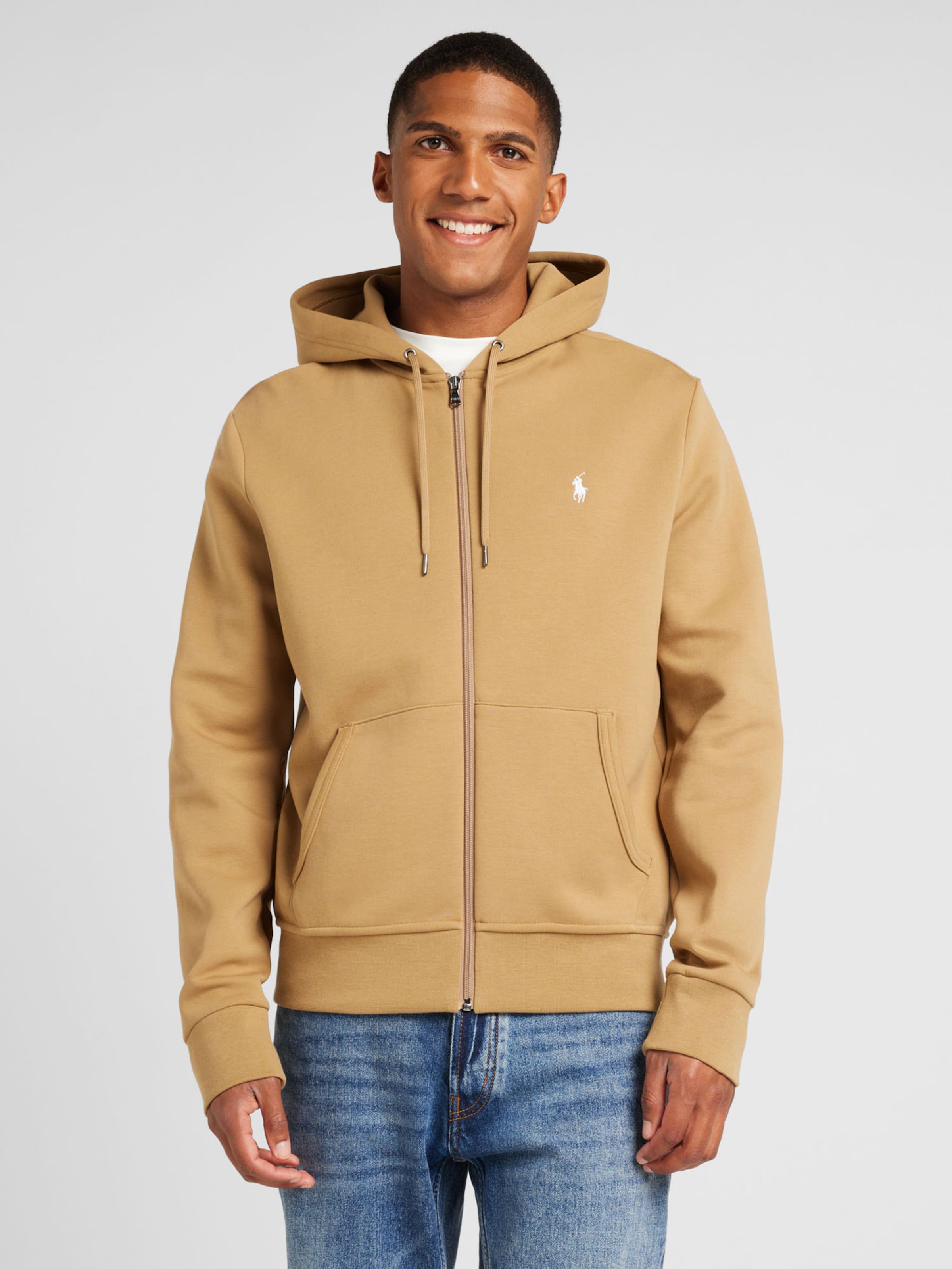 Polo Ralph Lauren Sweat jacket in Cappuccino ABOUT YOU
