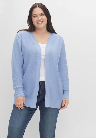 SHEEGO Knit Cardigan in Blue: front