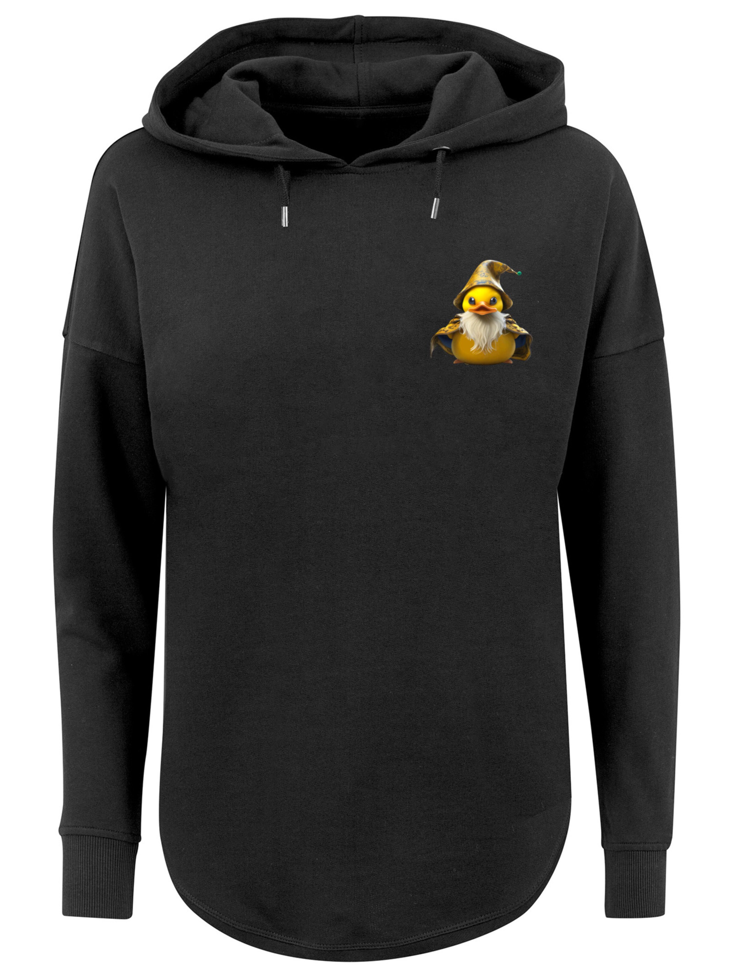 F4NT4STIC Sweatshirt 'Rubber Duck Wizard' in Zwart: voorkant