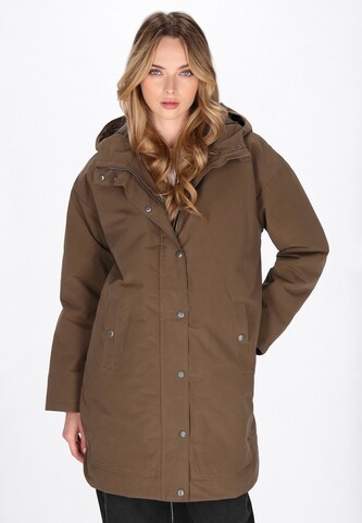 Manteau mi-saison DreiMaster Vintage en marron : devant