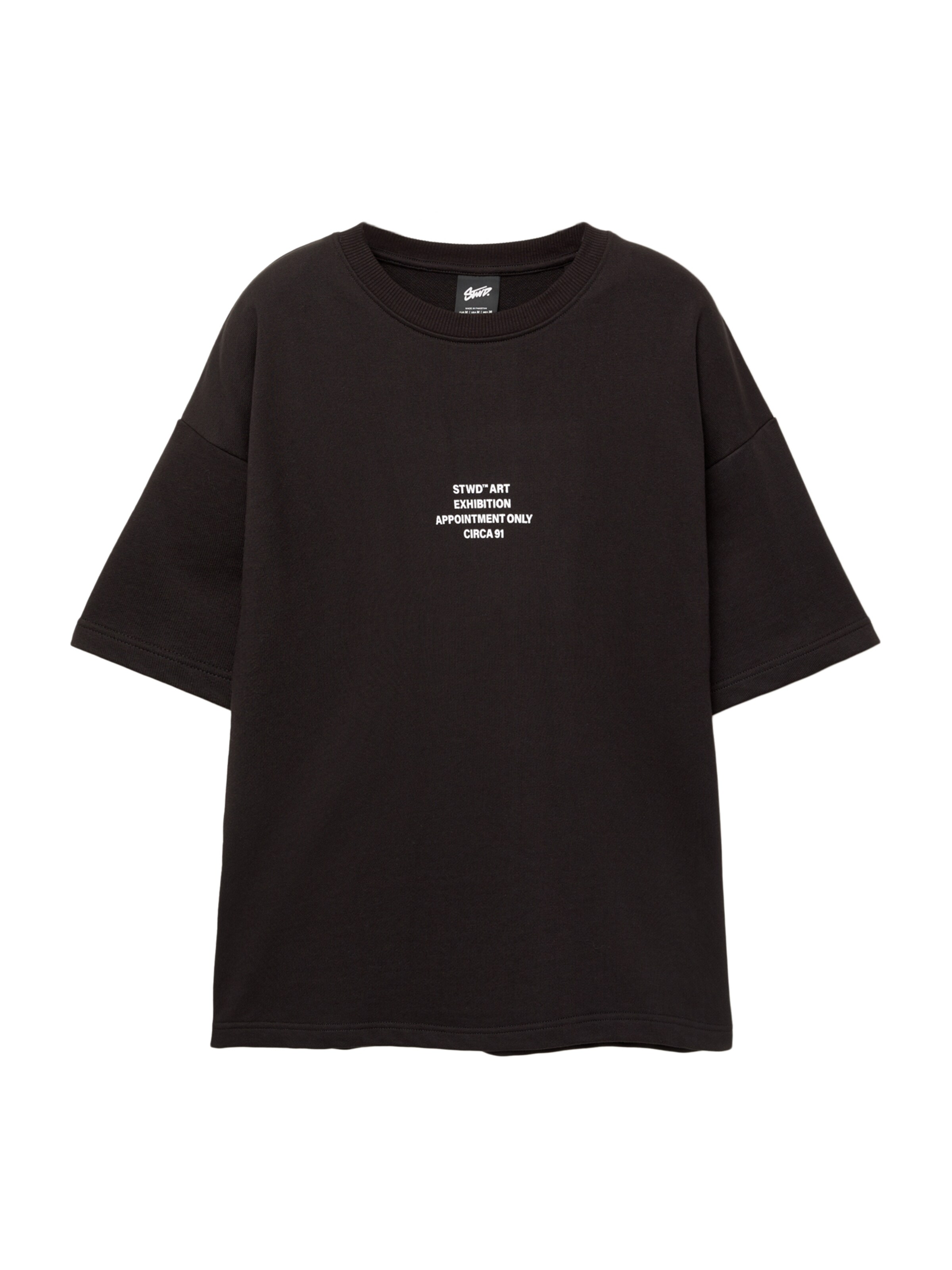 Pull&Bear Tričko 'STWD' - čierna / biela, Produkt