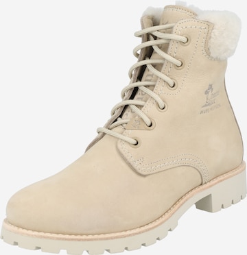 PANAMA JACK - Botines con cordones 'Igloo' en beige: frente