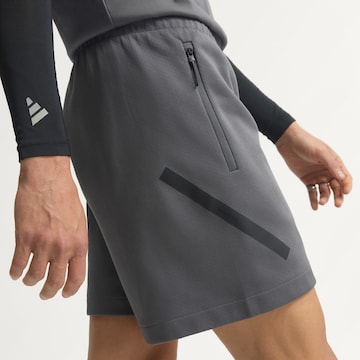 ADIDAS SPORTSWEAR Ohlapna forma Športne hlače 'Z.N.E.' | siva barva