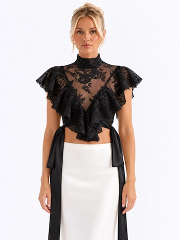 Cielie - Blusa 'Lacey' em preto: frente