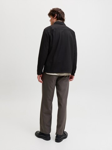 JACK & JONES Zip-Up Hoodie 'JJEWILLIAM' in Black