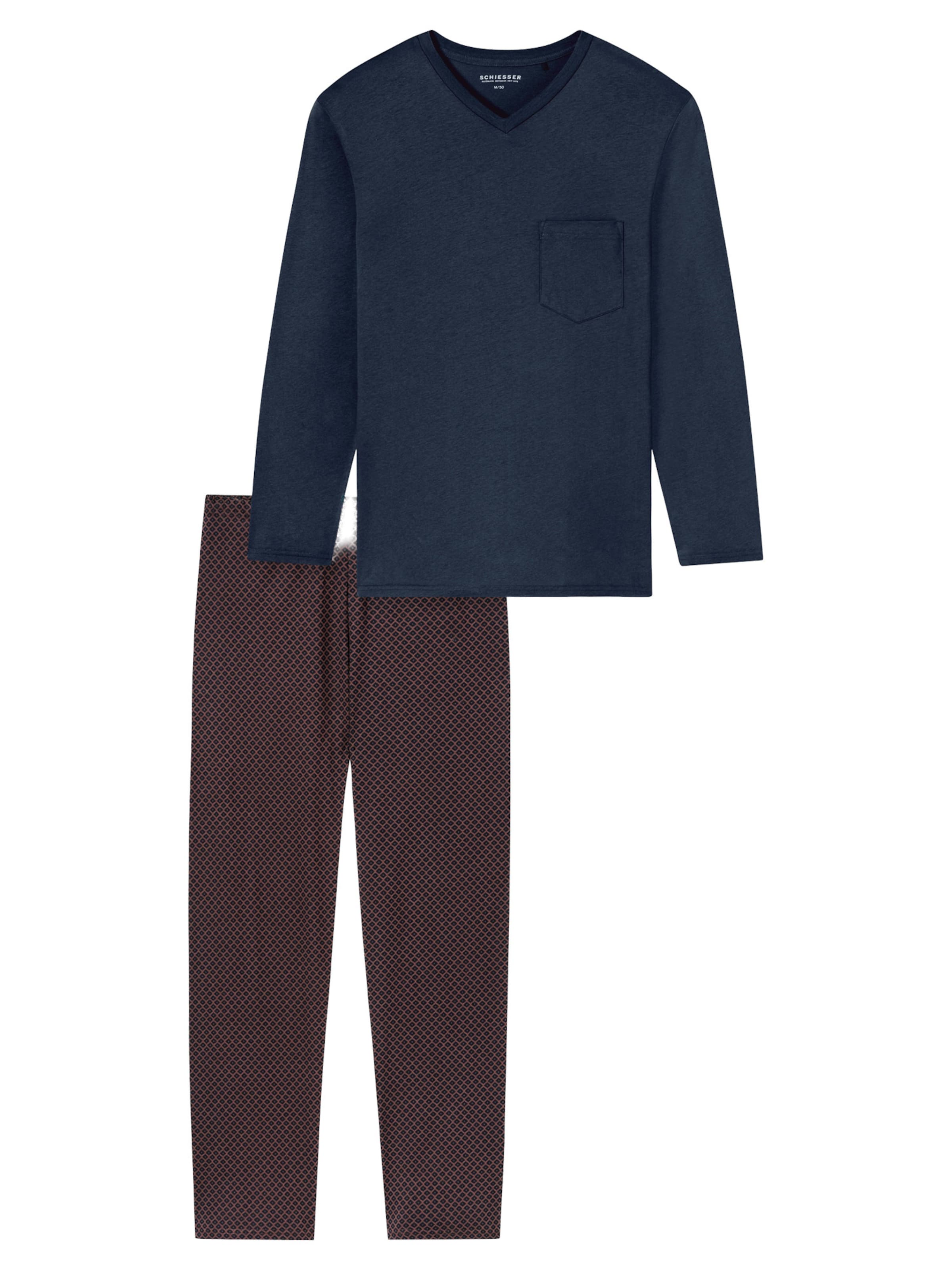 Pyjama long ' Comfort Essentials ' SCHIESSER en bleu : devant