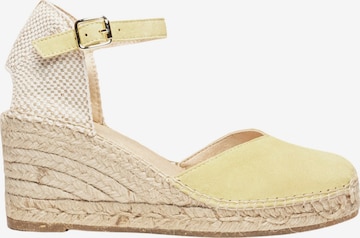 Alhamas - Sandalias con hebilla 'Alpargata Cuña 7 cm' en amarillo: frente
