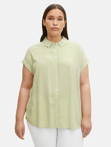 Tom Tailor Women + Blouse in Green: front