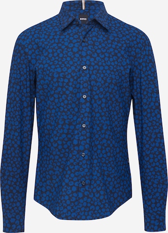 BOSS Black Button Up Shirt 'Roan' in Blue: front