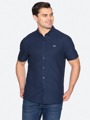 Threadbare Regular fit Overhemd 'Inferno' in Blauw: voorkant