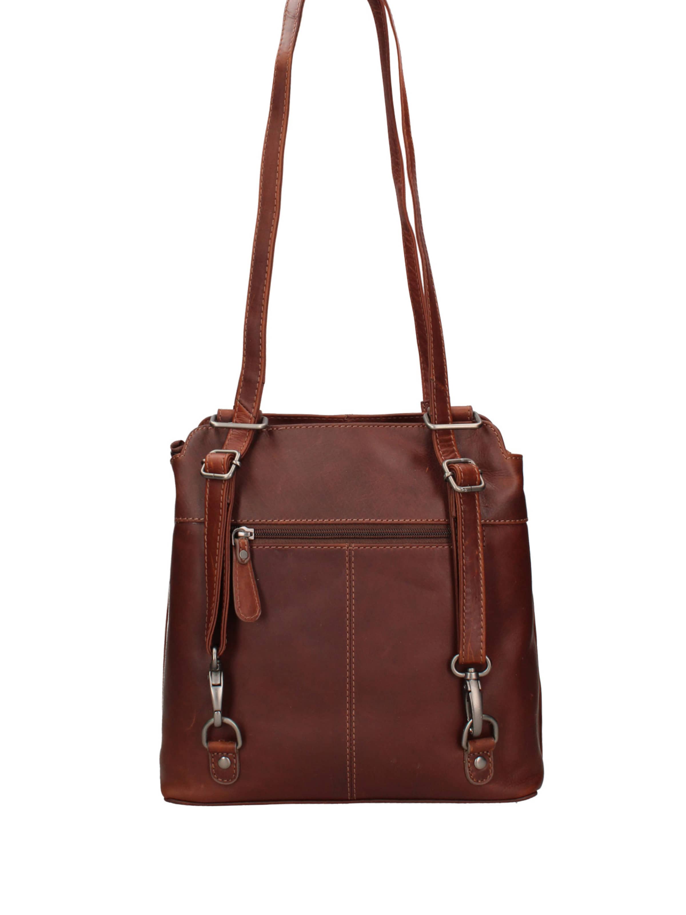 Borsa a spalla 'Borsa Uomo Vera Pelle Convertibile Spalla Zaino' di HILL BURRY in beige